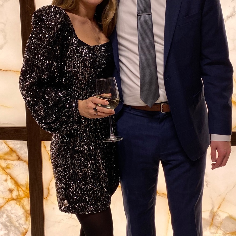 Zara black sequin dress